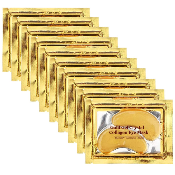 Permotary 30 Pairs Gold Gel Crystal Collagen Eye Pads, Under Eye Mask for Dark Circles, Puffy Eyes & Fine Lines, Gold