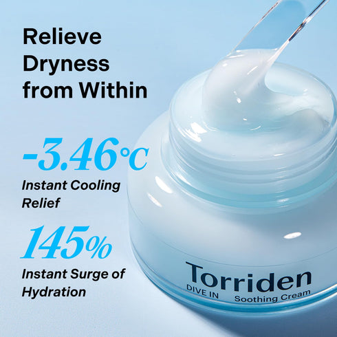 Torriden DIVE IN Hyaluronic Acid Soothing Cream, 100ml Revitalizing Facial Moisturizer for Sensitive Dry Skin