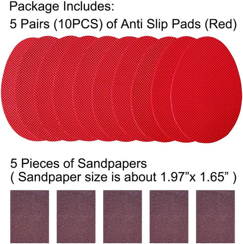 Unikstep 5 Pairs Anti Slip Shoe Sole Grips, Non Skid Rubber Pads for Bottom and Heel