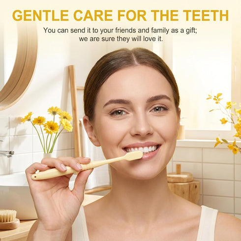 Qianyu 6 3-Layer Pcs Gentle Manual Travel Toothbrushes, Extra Soft Toothbrush Adult Wide Head Soft Hair Toothbrush