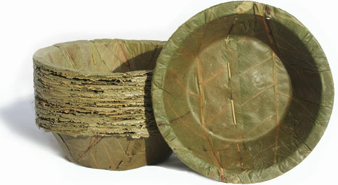 TAPARI Small Disposable Bowls, 20 Pack Small Leaf Bowls, 6 Inch, Eco-Friendly, Compostable & Biodegradable