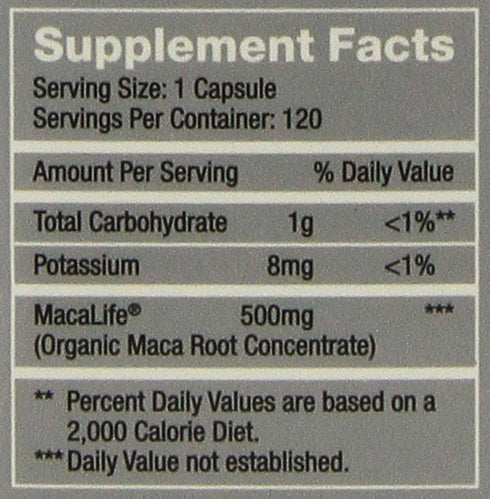 Femmenessence MacaLife – Natural Hormone Balance Supplements for Women, 120 Maca Capsules, Relief of Hot Flashes
