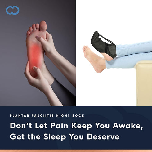 Copper Compression Plantar Fasciitis Night Sock, Soft Foot Stretching Boot for Pain Recovery