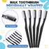 CHENGU 200 Pack Individually Wrapped Disposable Toothbrush Bulk Single Use Toothbrush Travel Toothbrushes Disposable Soft Bristle Adult Toothbrush Manual Tooth Brush for Women Men Hotels (Black)