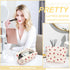 3 Pieces Large Capacity Checkered Makeup Bag, Canvas Travel Toiletry Organizer, Cute Pouch for Women