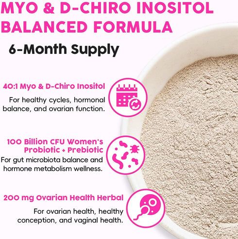 Hwuspmr 180 40:1 Liposomal Myo-Inositol & D-Chiro Inositol Powder | Days Supply | Ideal Ratio Inositol Supplement