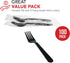 Party Essentials Individually Wrapped Black Plastic Utensil Sets/Heavy Duty Flatware Packs, Fork, 100 Sets by Party Essentials