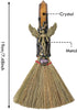 RENEMEGO Witch Broom Witchcraft Supplies - Altar Supplies with Tiger Eye Stone Wiccan Stuff Goddess Magic Broomstick
