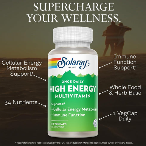 Immune 60 60 SOLARAY Once Daily High Energy Multivitamin for Women and Men with Vitamin C, Vitamin D and Whole Food