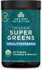 Ancient Nutrition Organic SuperGreens and Multivitamin Powder with Probiotics, 25 Servings for Digestive Support