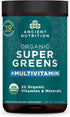Ancient Nutrition Organic SuperGreens and Multivitamin Powder with Probiotics, 25 Servings for Digestive Support