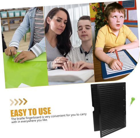 Home Braille Writing Tool for Beginners Durable Line Cell Fingerboard with Braille Characters Learning Aid for Visually