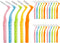 50PCS L-Shaped Interdental Brushes - Short Handle Dental Floss Brush with 5 Different Sizes for Braces