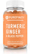 Turmeric Ginger & Black Pepper Gummies for Joint Health, Delicious Peach Flavor, Gluten Free, Vegan, 60 Gummies.