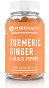 Turmeric Ginger & Black Pepper Gummies for Joint Health, Delicious Peach Flavor, Gluten Free, Vegan, 60 Gummies.