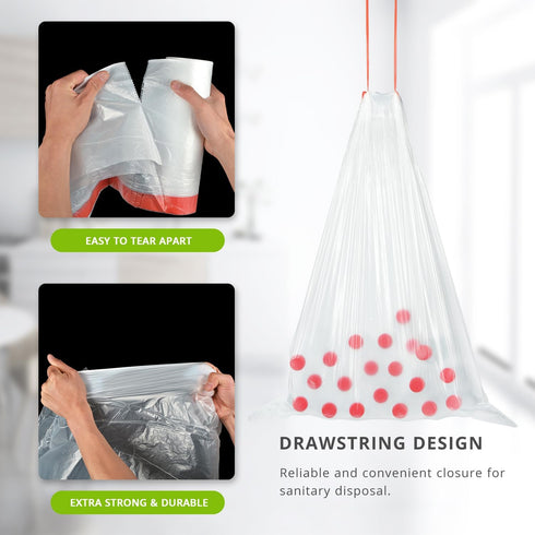Heavy Duty 15 Gallon Drawstring Trash Bags, 108 Count Ultra Thick Plastic Garbage Bags