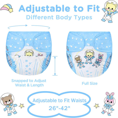 Littleforbig Washable Adjustable Reusable Waterproof Cloth Adult Diaper Wrap Cover One Size - Astro Babies