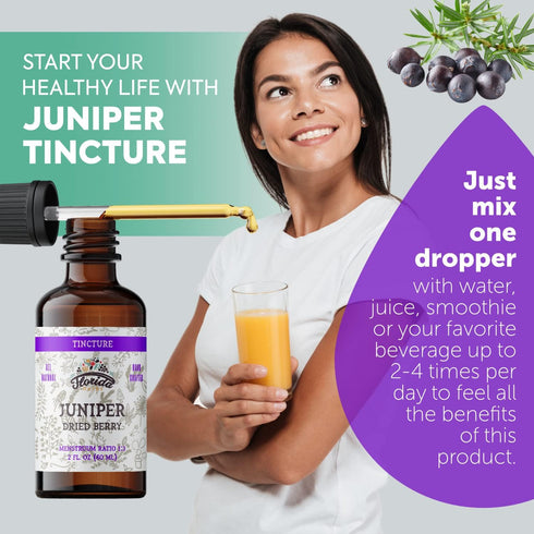 Juniper Tincture Alcohol-Free, Organic Juniper Berry Extract in Cold-Pressed Organic Vegetable Glycerin