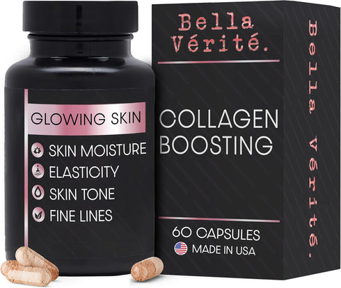 Bella Vérité Daily Collagen Supplement for Women & Men - Essential Vitamins for a Youthful, Radiant Complexion &