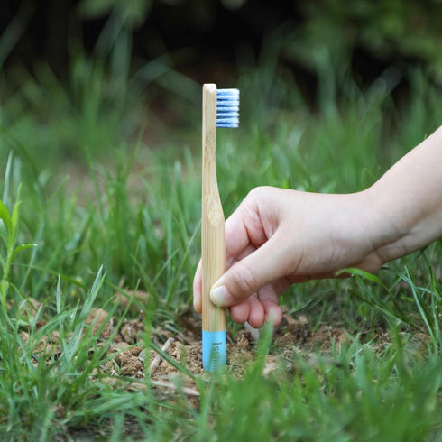 Kids Bamboo Toothbrushes, Biodegradable Handle, BPA Free, Pack of 6 (Spiral Soft Nylon Bristles)