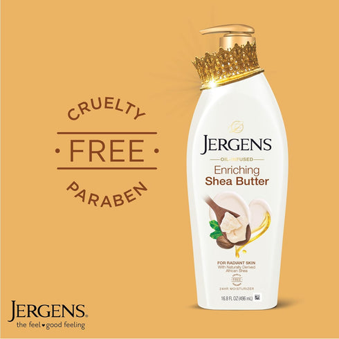 Jergens Shea Butter Body Lotion 16.8 oz, Deep Conditioning Moisturizer for Dry Skin with Pure Shea Butter