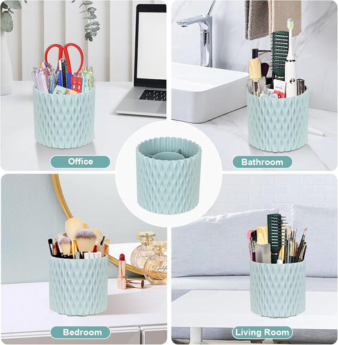 WAFJAMF Makeup Brush Holder, 360 Rotating Storage Cup for Vanity, Bathroom Countertop, 5 Slot Container