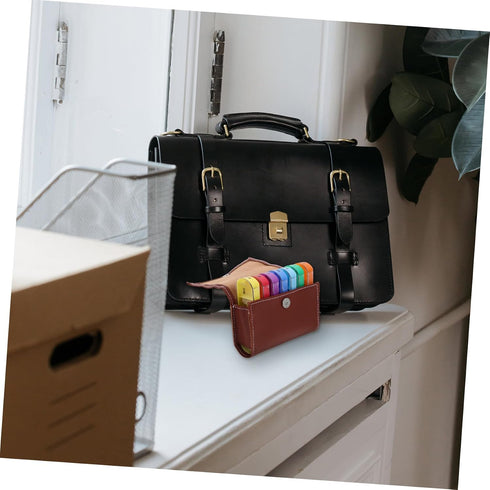 HAKIDZEL Weekly Portable Medicine Dispenser Organizer with Compartments and Storage Bag Lightweight PP Plastic Pill
