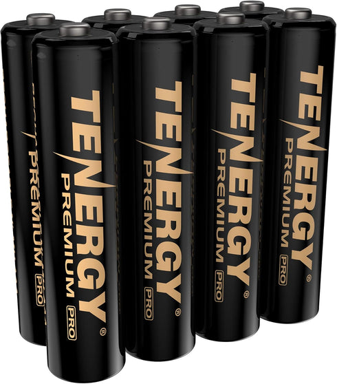 Tenergy Premium PRO Rechargeable AAA Batteries, 1100mAh High Capacity NiMH, 8 Pack