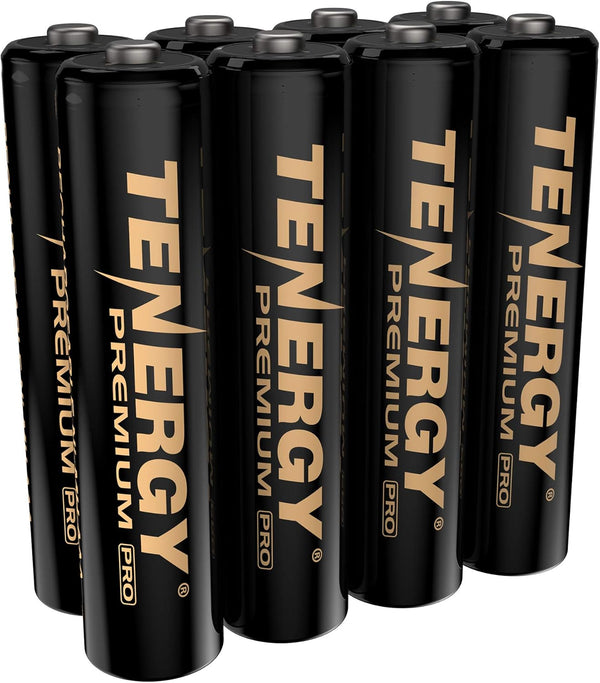 Tenergy Premium PRO Rechargeable AAA Batteries, 1100mAh High Capacity NiMH, 8 Pack