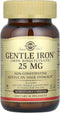 Solgar Gentle Iron (Iron Bisglycinate) 25 mg - 90 Vegetable Capsules - Non-Constipating, Gentle on Your Stomach - Gluten Free - 90 Servings