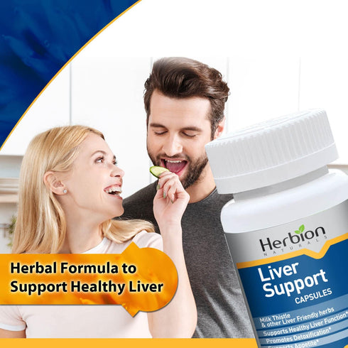 Herbion Naturals Liver Support Herbal Blend with Milk Thistle, 60 Vegicaps, Promotes Detoxification