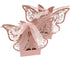 Auto-plaza 50 Pieces Butterfly Laser Cut Favor Boxes, DIY Wedding Birthday Gift Candy Boxes with Ribbons, Pink