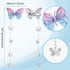 PAGOW 8pcs Butterfly Hair Tassel Clips Cute Alligator Barrettes Valentines Wedding Prom Birthday Hairpin Accessories for Women Girl (Blue Purple Pink)