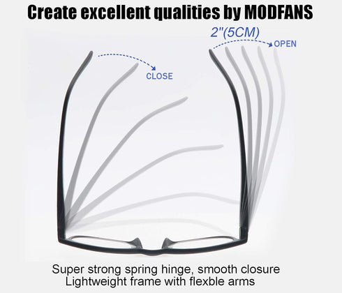MODFANS Women Reading Glasses 1.0, 4 Pair Stylish Readers with Comfort Spring Hinge, Pouch Included