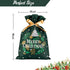 Set 6, 12" 18" OYATON Christmas Drawstring Gift Bags, Fabric Reusable Gift Wrap Bags of Cloth Gift Bags with Ribbon