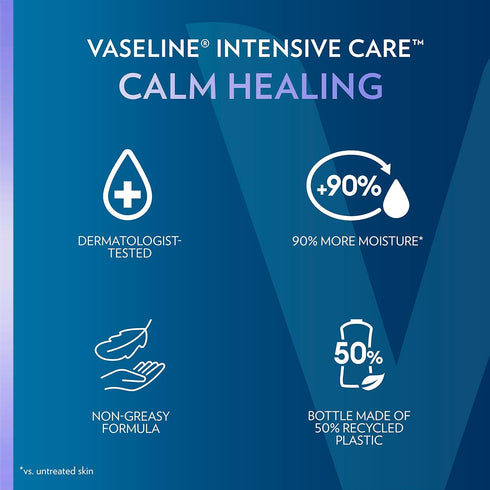 Vaseline Intensive Care Calm Healing Body Lotion 3 Count, 20.3 oz, Ultra-Hydrating Lipids & Lavender Extract for Dry