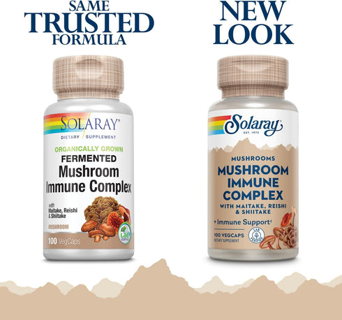 SOLARAY Fermented Mushroom Immune Complex 600 mg | 100 VegCaps for Immune Support