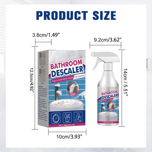 teqnizo 2PCS Stubborn Stains Cleaner, Bathroom Descaler Cleaner, Bathroom Foam Cleaner Spray, All-Purpose Descaler Foam