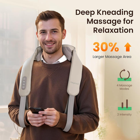 Upgraded Graphene Heating Neck and Shoulder Massager Pillow - Cordless Shiatsu Relief