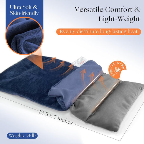 Heating Pad Microwavable with Washable Cover 13x7 Lavender Hot Packs for Pain Relief and Heat Therapy