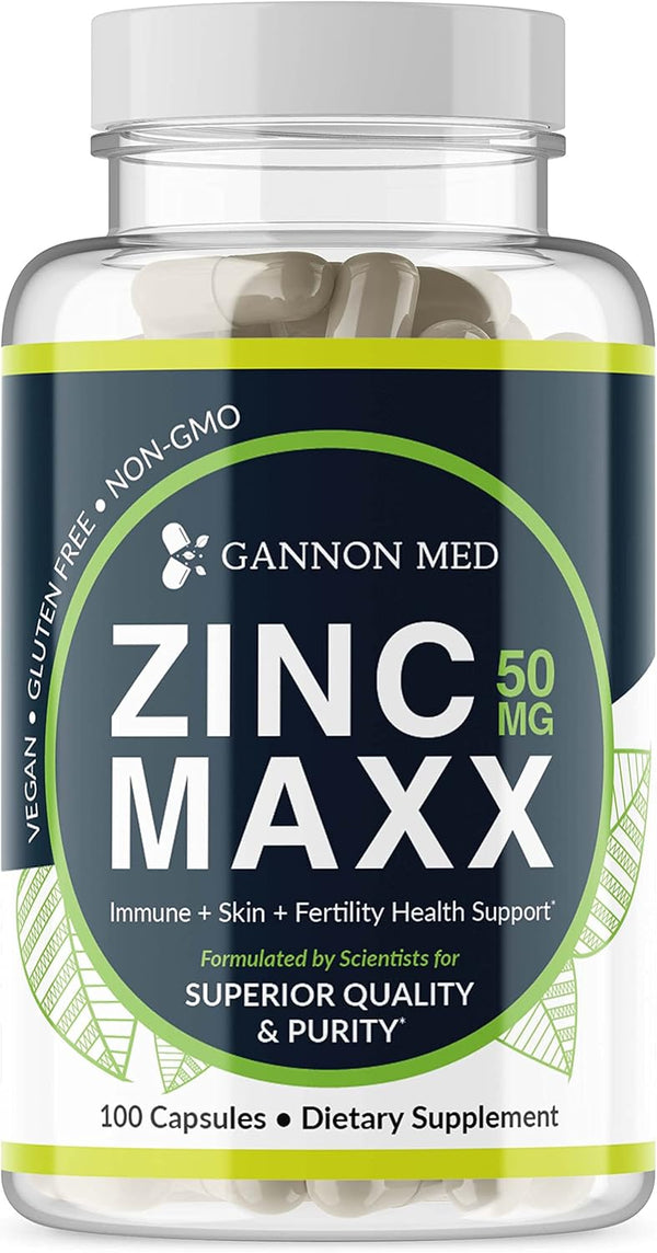 Zinc Maxx 100 Capsules, Zinc Gluconate Immune Booster for Skin Care and Reproductive Health, 3+ Month Supply