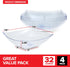 32oz Clear Plastic Serving Bowls (4 Pack) Medium Candy Dishes, Square Plastic Buffet Containers for Chips, Snacks, Mints, Salad Bar, Snack Bowl Parties, Office, Bridal Shower, Party Supplies by Stock Your Home
