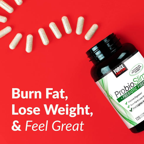 Force Factor ProbioSlim + Prebiotic Fiber | 120 Capsules | Weight Loss Supplement for Digestive Health Support