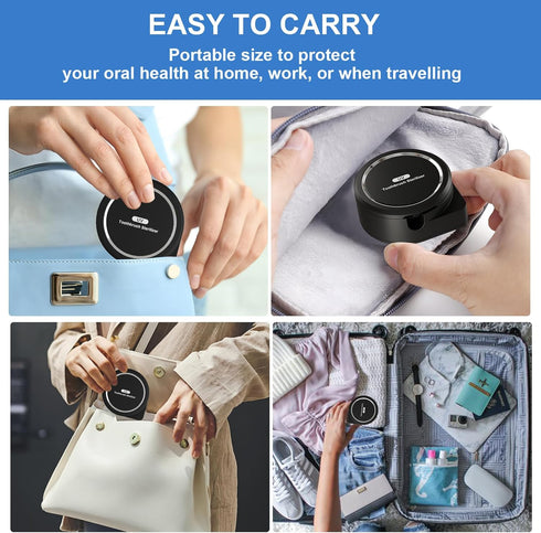 UV Toothbrush Sanitizer Holder, Portable Cleaner Case with Fan Drying, Rechargeable, Fits Most Electric & Manual