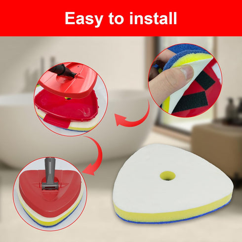 OKcedier 1 2 1 Spin Mop Replacement Head for O Cedar EasyWring Tank, Includes Magic Scrubber Sponge Brushes & Connector