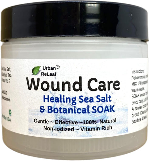 Urban ReLeaf Wound Care, Soothing Sea Salt & Botanical SOAK, Clean and Calm Wounds, 100% Natural, Vitamin Rich