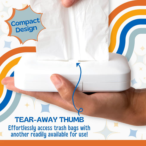 4-Gallon Trash Bag Dispenser for Bathrooms, Bedrooms, Offices, 2-Pack with 25 Bags Per Unit, 50 Bags Total