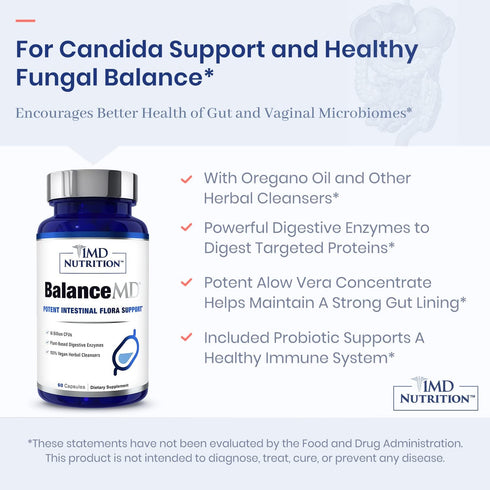 1MD Nutrition BalanceMD Vaginal Probiotics, Oregano & Caprylic Acid with Lactobacillus, 60 Capsules
