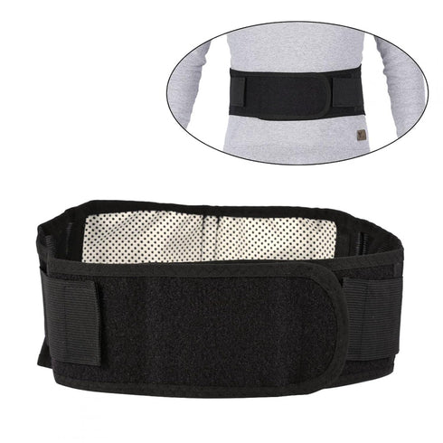 Lower Back Compression Brace - Tourmaline Self Heating Magnetic Waist Trainer Wrap Belt for Pain Relief, Fits Men Women