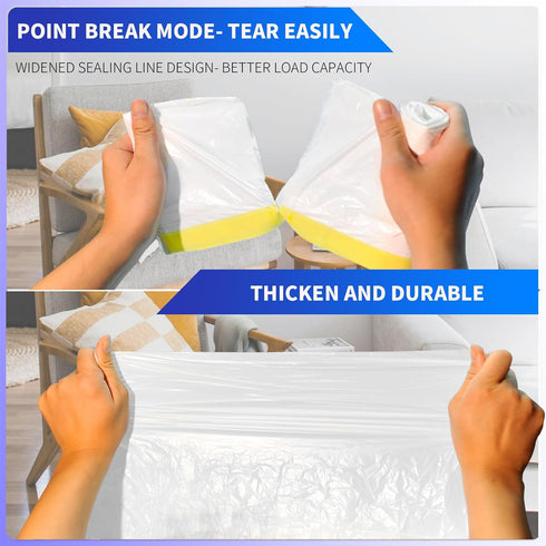 7 Gallon Trash Bags, 60 Count, Medium Kitchen Garbage Bags with Drawstring for Quick Packing, Waste Basket Liners